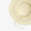 Summer straw hat with bow for adults - One size
