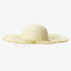 Summer straw hat with bow for adults - One size