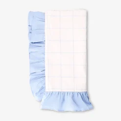 Tablecloth with fine check pattern and frilled edge - 140x220 cm
