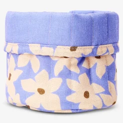 Textile storage basket with floral print - 14 cm