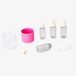 Travel set in pink case with stickers - 4 pcs