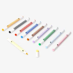 Twin markers with chequered print - 10 pcs