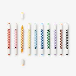 Twin markers with chequered print - 10 pcs