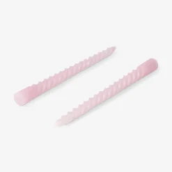 Twisted pink dinner candles - 4 pcs