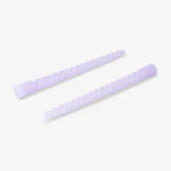 Twisted purple dinner candles - 4 pcs