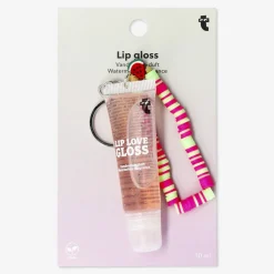 Watermelon-fragranced lip gloss with vibrant wristband