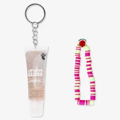 Watermelon-fragranced lip gloss with vibrant wristband