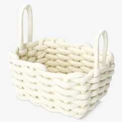 White braided rope basket - 18 cm