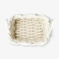 White braided rope basket - 18 cm