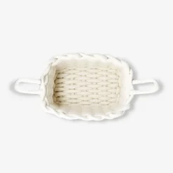 White braided rope basket - 25 cm