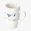 White cat mug with handle - 400 ml