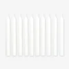 White dinner candle set - 10 pcs
