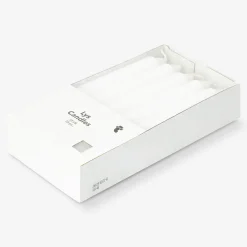 White dinner candle set - 10 pcs