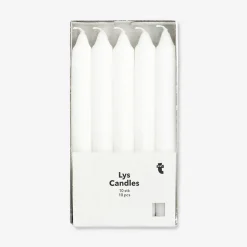 White dinner candle set - 10 pcs