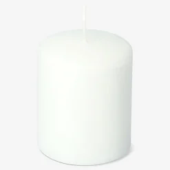 White Rustic Pillar Candle - 8 cm