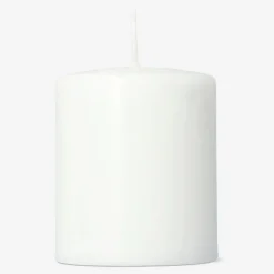 White Rustic Pillar Candle - 8 cm