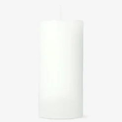 White Rustic Pillar Candle - 12 cm
