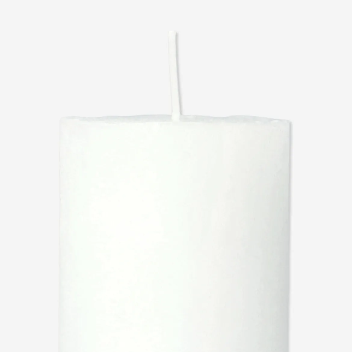 White Rustic Pillar Candle - 12 cm