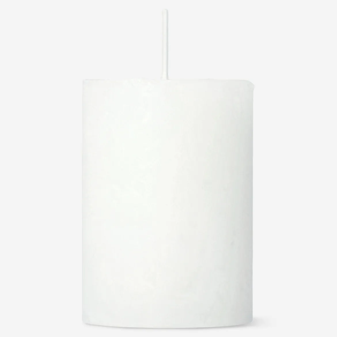 White Rustic Pillar Candle - 8 cm