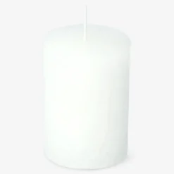 White Rustic Pillar Candle - 8 cm