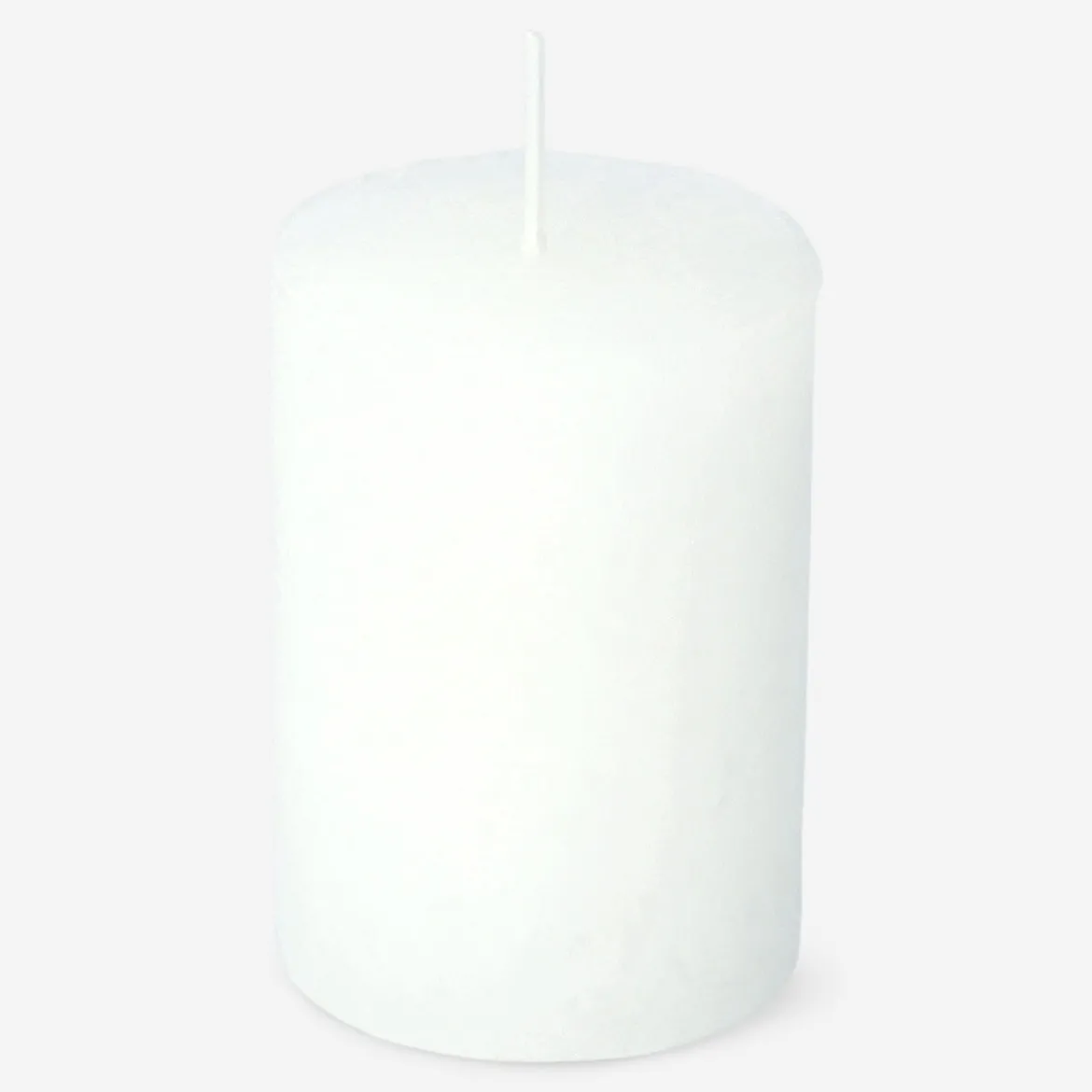 White Rustic Pillar Candle - 8 cm