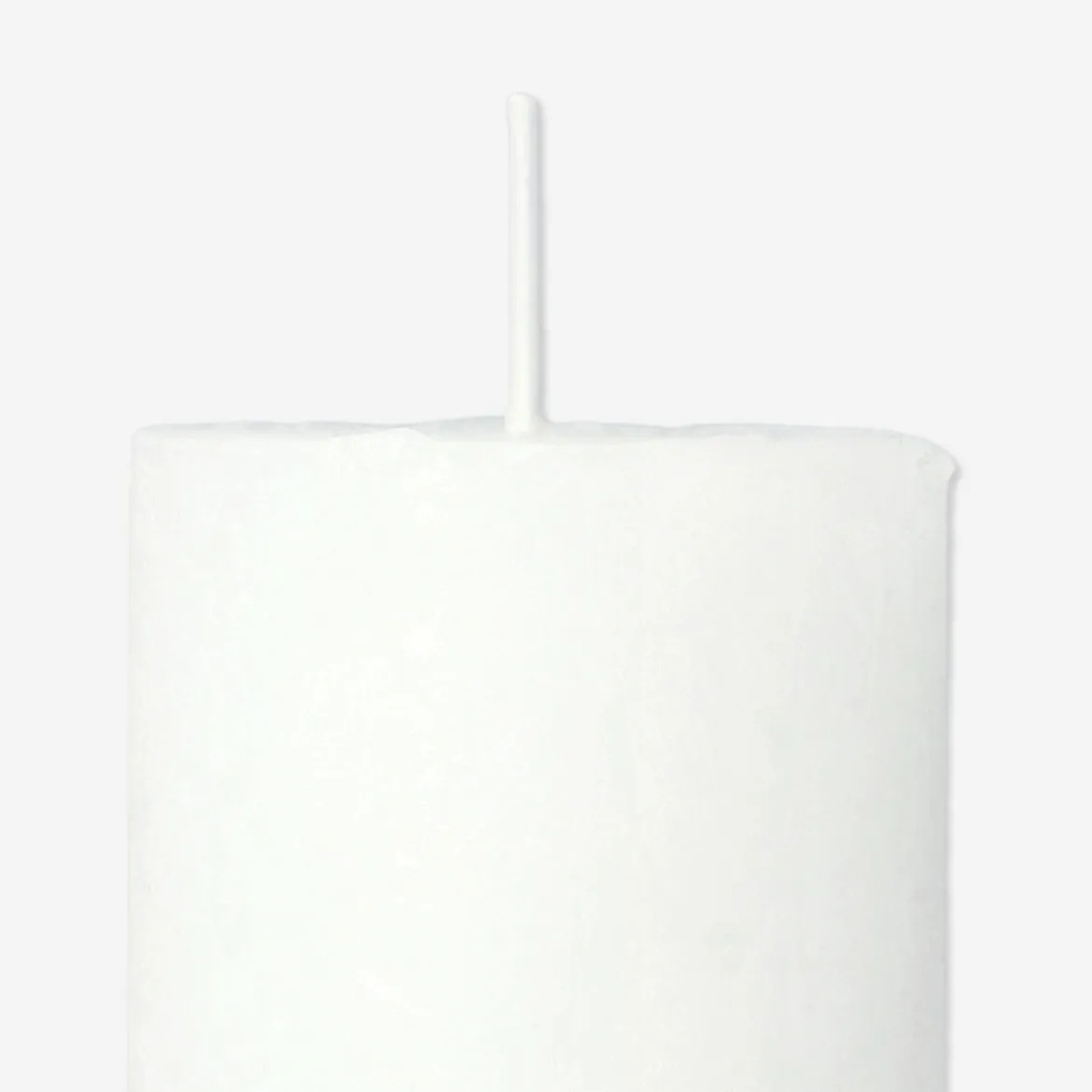 White Rustic Pillar Candle - 8 cm