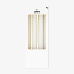White twisted dinner candles - 4 pcs