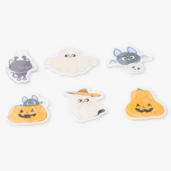 Window decorations with cute Halloween characters