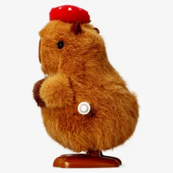 Wind up capybara with strawberry hat