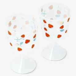 Wine glasses with strawberry print - 2 pcs