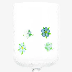 Wine glass with blue embossed flowers - 350 ml