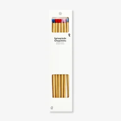 Wood chopsticks with heart toppers - 4 pcs