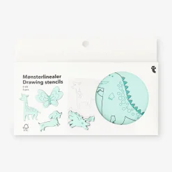Wooden drawing stencils with animal designs - 6 pcs