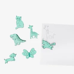 Wooden drawing stencils with animal designs - 6 pcs