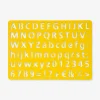 Wooden drawing stencil with letters and numbers