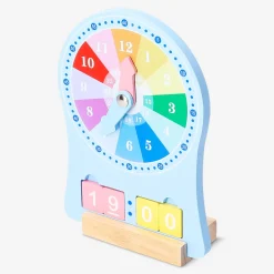 Wooden time teaching clock