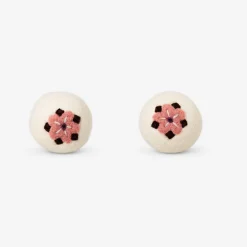 Wool laundry balls with flower motifs - 2 pcs