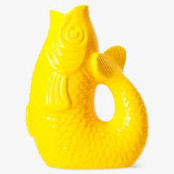 Yellow fish vase - 21 cm