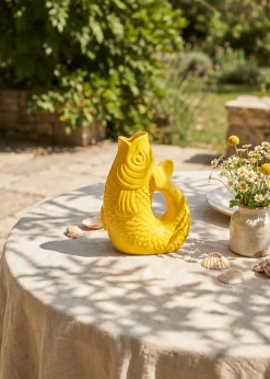 Yellow fish vase - 21 cm