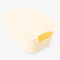Yellow storage box with lid - 19x26 cm