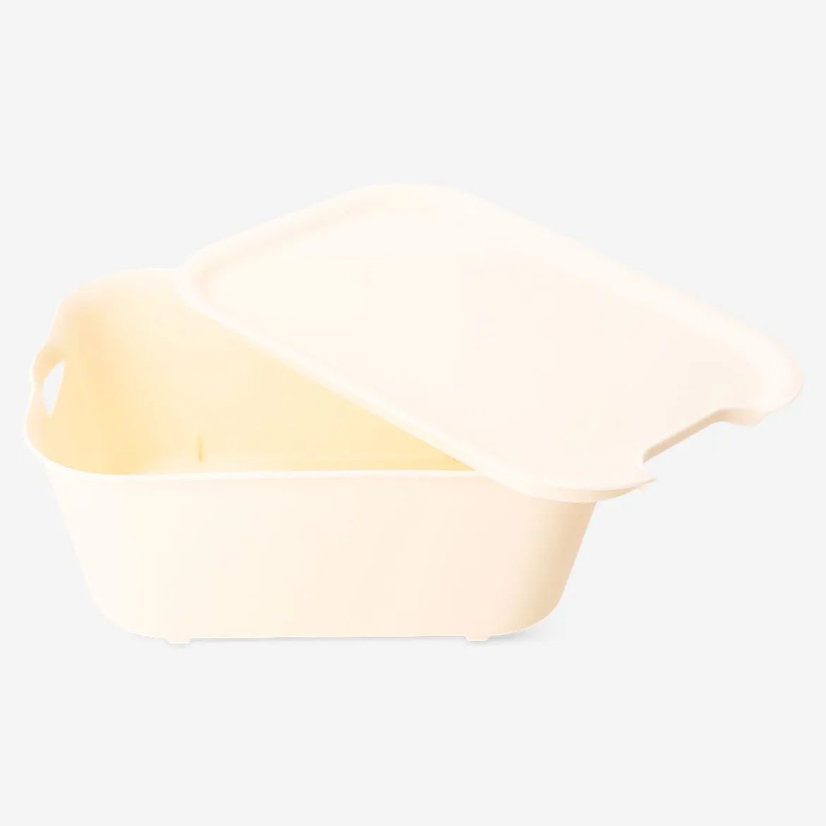 Yellow storage box with lid - 19x26 cm