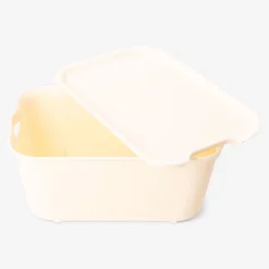 Yellow storage box with lid - 13x19 cm