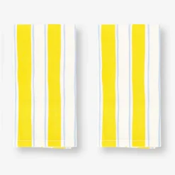 Yellow striped fabric napkins - 2 pcs